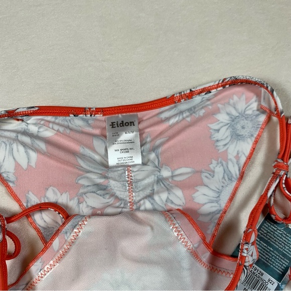 EIDON Tiki Tie Side Cheeky Floral Swimsuit Bikini Bottom, Medium - Picture 3 of 5